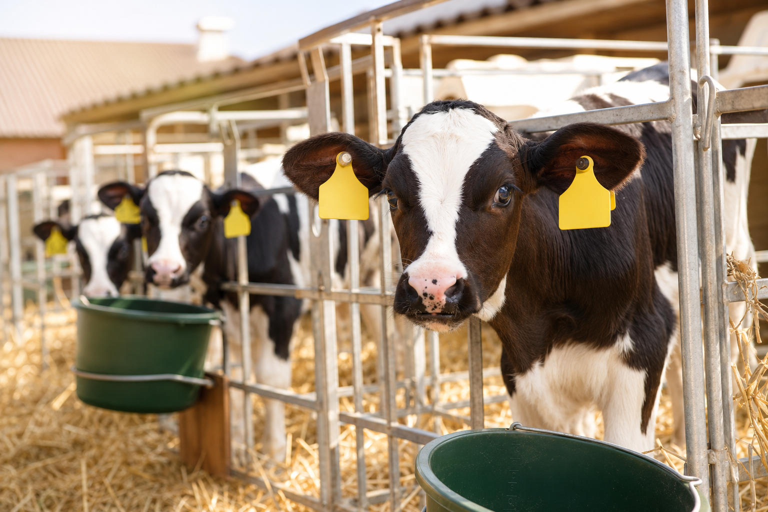 Kalb liegt im Stall